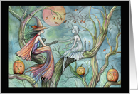 Witch and Ghost Halloween Card - Timeless Connection by Molly Harrison card