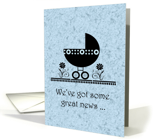 Prengancy Expecting - Baby Buggy in Black and Blue card (856631)