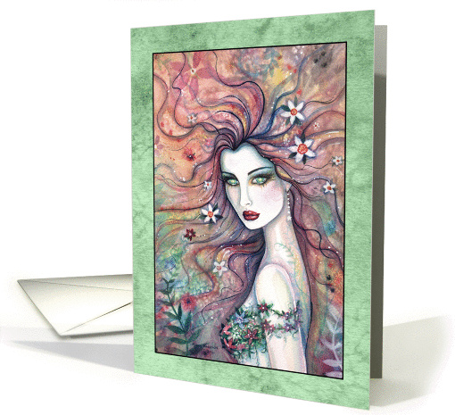 Blank Art Card - Goddess of Flowers Fairy card (858025)