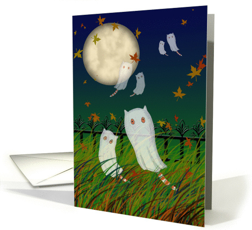 Fun Halloween Card - Ghost Cats - Orange Tabby card (859733)