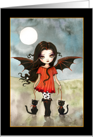 Halloween Cute Little Vampire Card - by Molly Harrison card