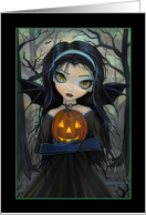 Halloween Card - Big Eye Vampire with Jack-o-Lantern card