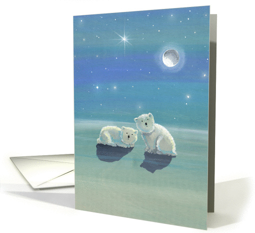 Blank Card - Cute Polar Bears in Snow card (870395)