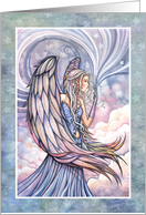 Christmas Card - Beautiful Angel in Watercolor card