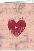 Valentine Card - For Her - Vintage Floral Heart card