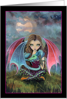 Fairy and Dragon Fantasy Art Blank Card