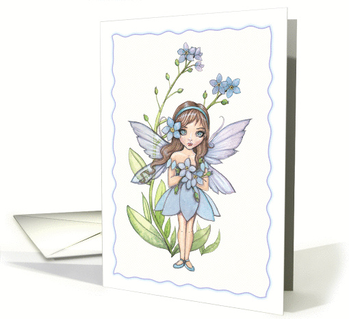 Cute Forget-Me-Not Flower Fairy Blank card (920881)