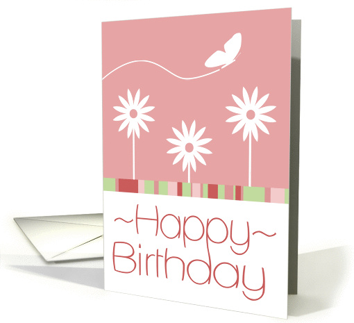 Happy Birthday Butterfly Flowers card (853589)