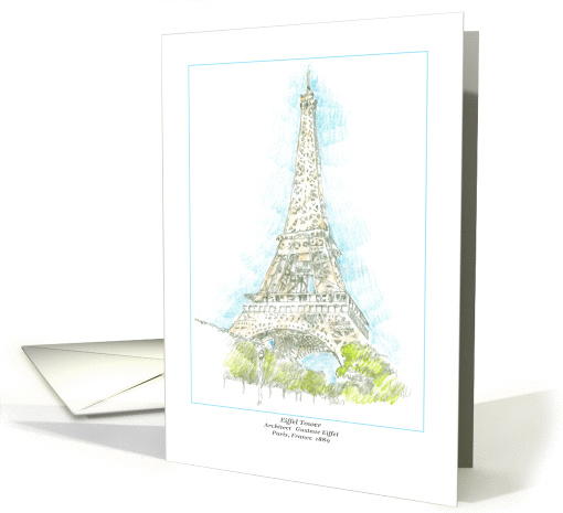 Eiffel Tower Paris, in Colored Pencil card (863967)