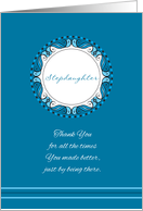 Mother’s Day For Stepdaughter ~ Whimsical Turquoise and Cyan Medallion card