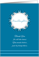 Mother’s Day to Granddaughter ~ Whimsical Turquoise and Cyan Medallion card