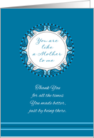 You Are Like a Mother to Me ~ Whimsical Turquoise & Cyan Medallion card