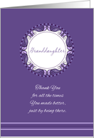 Mother’s Day For Granddaughter ~ Whimsical Purple & Lavender Medallion card