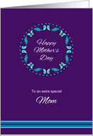 Happy Mother’s Day ~ Whimsical Purple and Lavender Medallion card