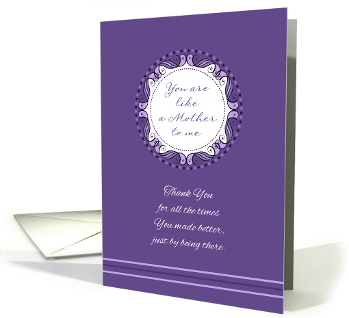 Mother's Day,You Are Like a Mother to Me ~ Lavender Medallion card