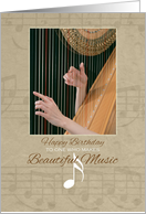 Happy Birthday for Music Lover ~ Hands Playing the Harp card