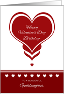 Valentine’s Day Birthday for Godaughter ~ Red and White Hearts card