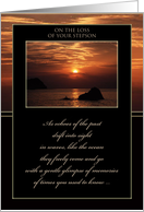 Sympathy Loss of Step Son ~ Sunset Over the Ocean card