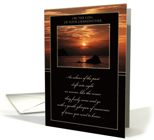 Sympathy Loss of Grandfather ~ Sunset Over the Ocean card (1038977)