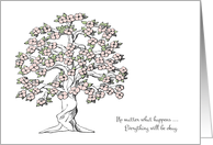 Encouragement - No Matter What Happens, Pink Flowering Tree card
