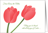 Easter From Across the Miles - Soft Pink Tulips card
