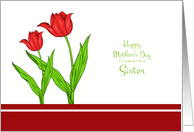 Mother’s Day to Sister from Sister - Red Tulips card