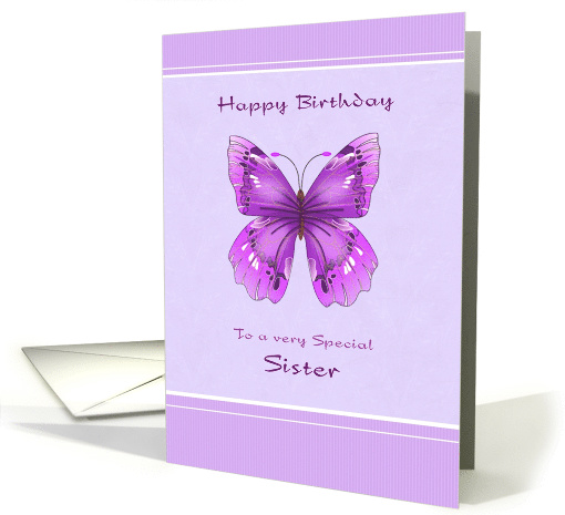 Happy Birthday for Estranged Sister - Purple Butterfly card (1075336)