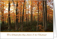 Thanksgiving to Step Sister and her Husband - Autumn Forest card