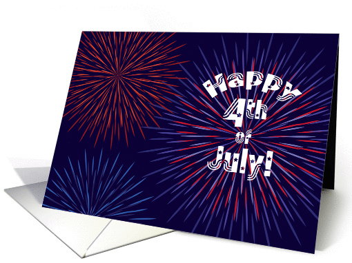 Happy 4th of July - Red and Blue Fireworks card (1088866)