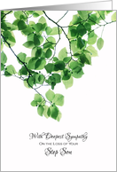 Sympathy Loss of Step Son - Green Leaves card