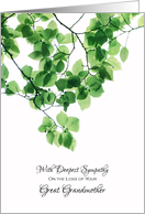 Sympathy Loss of Great Grandmother - Green Leaves card