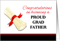 Congratulations for Father of Graduate - Diploma with Red Ribbon card