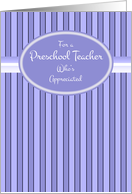 Preschool Teacher Thank You card
