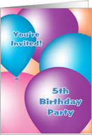 5th Birthday Party Invitation - Big Balloons card