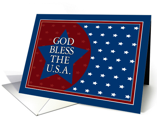 God Bless the USA - Red, White and Blue Stars card (1102766)