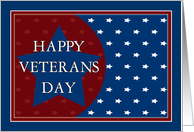 Happy Veterans Day - Red, White and Blue Stars card