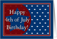 Happy 4th of July Birthday From All of Us - Red, White and Blue Stars card