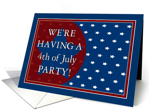 Fourth of July Party Invitation - Red, White and Blue Stars card