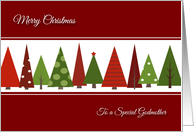 Merry Christmas for Godmother - Festive Christmas Trees card