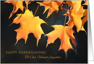 Business Happy Thanksgiving for Supplier - Golden Maple Leaves card