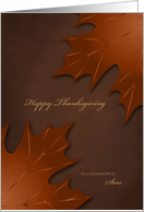 Thanksgiving to Son - Warm Autumn Leaves card