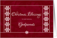 Christmas Blessings for Godparents - Snowflakes card