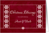 Christmas Blessings for Aunt and Uncle - Snowflakes card