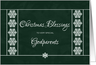 Christmas Blessings for Godparents - Snowflakes card
