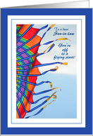 Off to College for Son in Law - Colorful Kite in the Wind card