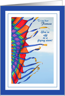 Off to College for Fiancee - Colorful Kite in the Wind card