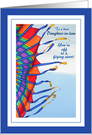 Off to College for Daughter in Law - Colorful Kite in the Wind card