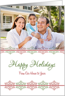 Happy Holidays From Our House to Yours - Snowflake Photo card