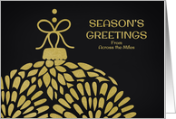 Season’s Greetings From Across the Miles - Gold Ornament card