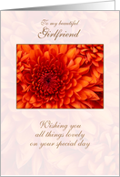 For Girlfriend Mother’s Day Orange Dahlia card